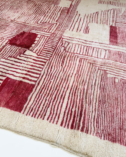 Vintage Moroccan Rug - Rose and Cream