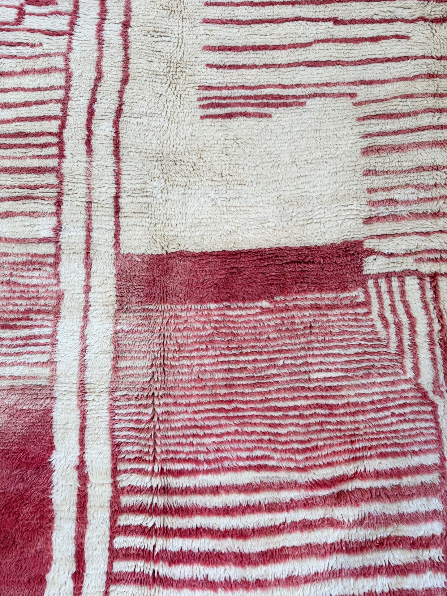 Vintage Moroccan Rug - Rose and Cream