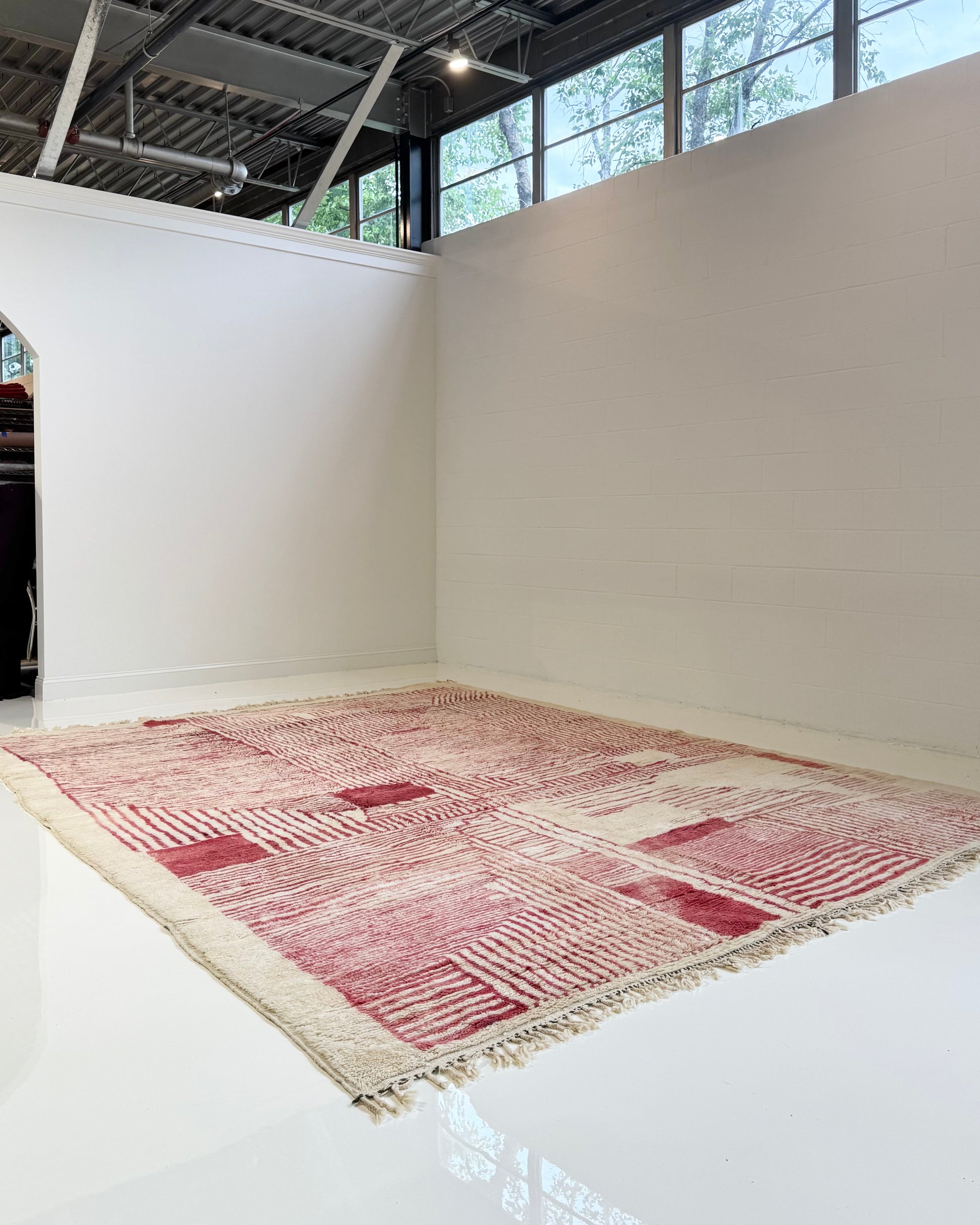 Vintage Moroccan Rug - Rose and Cream