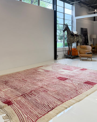 Vintage Moroccan Rug - Rose and Cream
