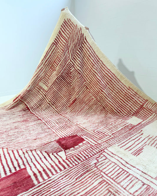 Vintage Moroccan Rug - Rose and Cream
