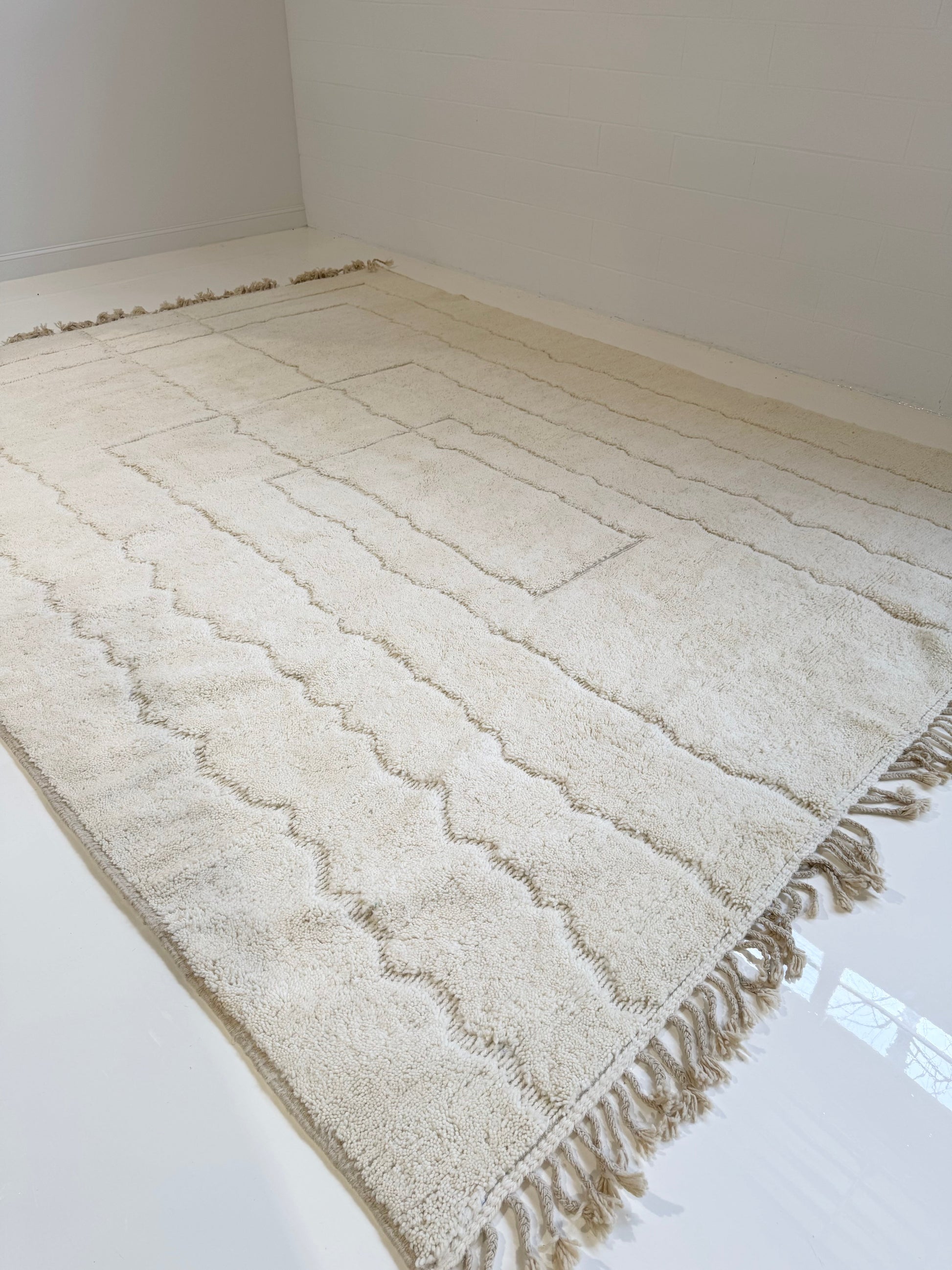 Vintage Moroccan Rug - Cream