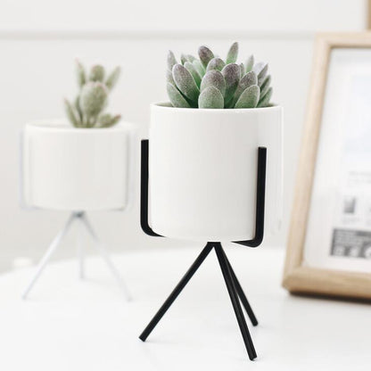 Ida - Ceramic Flower Planters with Modern Stand